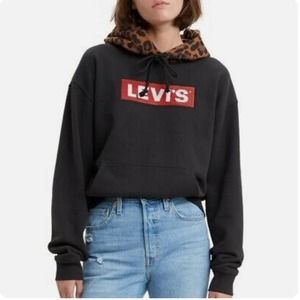 Levi's Women's Limited Unbasic Cotton Graphic Sport Hoodie Black Size Small